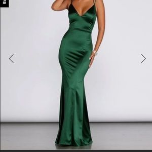 Beautiful green formal lattice dress